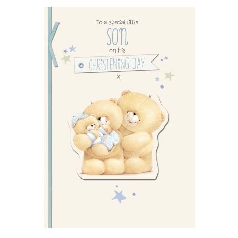 Son on Christening Day Forever Friends Card